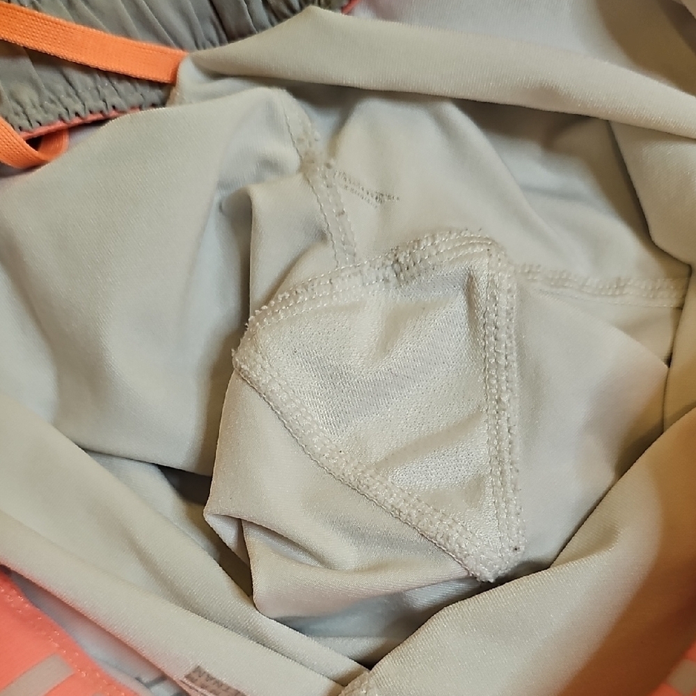 Nike Women's Athletic Shorts in Gray and Orange - Picture 6 of 8